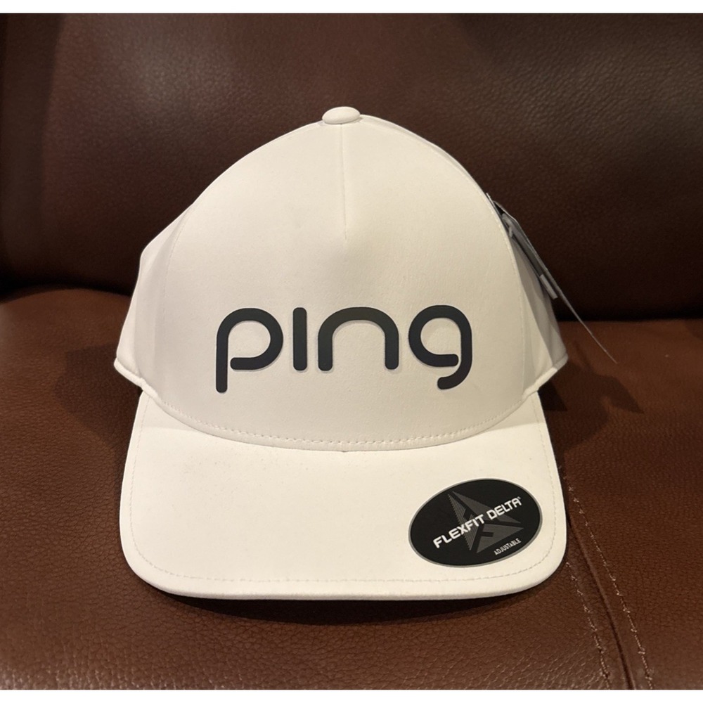 Ping Golf Hat White Flexfit Delta Adjustable Performance Cap 35017-01